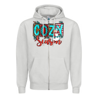Dove Grey cozy season Zipper Hoodie - OliviaCreatesArt