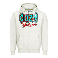 Oatmeal Heather cozy season Zipper Hoodie - OliviaCreatesArt