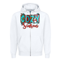 White cozy season Zipper Hoodie - OliviaCreatesArt