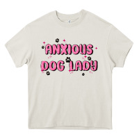 Cream anxious dog lady Heavy Core Tee - MaliasSmallBusiness