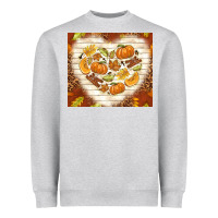 Heather Grey fall heart with leopard Heavyweight Sweatshirt - TumblerDesignByShophia