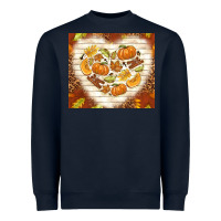 Navy fall heart with leopard Heavyweight Sweatshirt - TumblerDesignByShophia