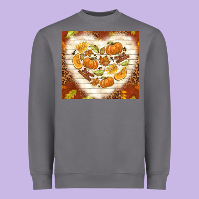 Fall Heart With Leopard Heavyweight Sweatshirt Designed By Tumblerdesignbyshophia