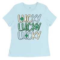 Baby Blue lucky Ladies Tee - MaliasSmallBusiness