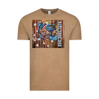 Vintage Coffee Western Reel Cool Dad American Flag Bass Vintage Tee - LillyAllenDesigns