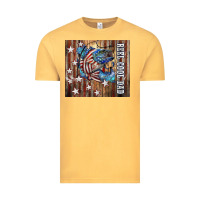 Vintage Mustard Western Reel Cool Dad American Flag Bass Vintage Tee - LillyAllenDesigns