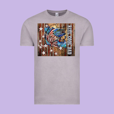 Western Reel Cool Dad American Flag Bass Vintage Tee Designed By Lillyallendesigns