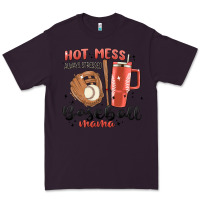 Plum hot mess always stressed baseball mama stanley cup Premium Tee - MaliasSmallBusiness