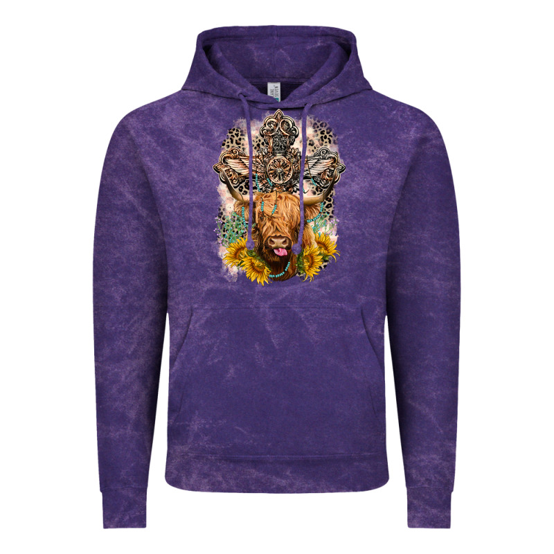 Western Heifer Cow With Crosses Vintage Hoodie by LillyAllenDesigns | Teevron