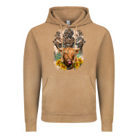 Vintage Camel Western Heifer Cow with crosses Vintage Hoodie - LillyAllenDesigns
