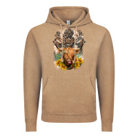 Vintage Coffee Western Heifer Cow with crosses Vintage Hoodie - LillyAllenDesigns