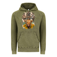 Vintage Olive Western Heifer Cow with crosses Vintage Hoodie - LillyAllenDesigns