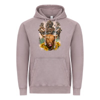 Vintage Zinc Western Heifer Cow with crosses Vintage Hoodie - LillyAllenDesigns