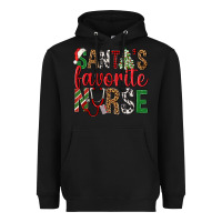 Black Santa's Favorite Nurse Heavyweight Hoodie - BundleAndBundleShop
