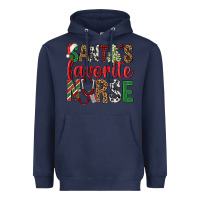 Navy Santa's Favorite Nurse Heavyweight Hoodie - BundleAndBundleShop