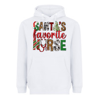 White Santa's Favorite Nurse Heavyweight Hoodie - BundleAndBundleShop