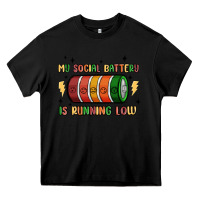 Black social battery Heavy Core Tee - MaliasSmallBusiness