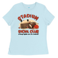 Baby Blue stadium social club football Ladies Tee - MaliasSmallBusiness