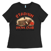 Black stadium social club football Ladies Tee - MaliasSmallBusiness