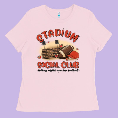 Stadium Social Club Football Ladies Tee Designed By Maliassmallbusiness