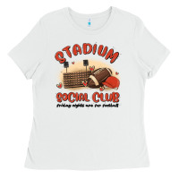 White stadium social club football Ladies Tee - MaliasSmallBusiness