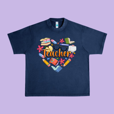 Teacher Heart Urban Heavy Tee Designed By Artiststas