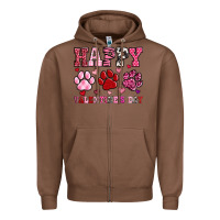Chestnut happy valentine's day paws Zipper Hoodie - OliviaCreatesArt