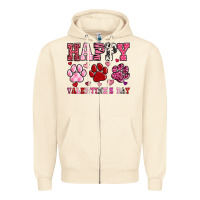 Sandshell happy valentine's day paws Zipper Hoodie - OliviaCreatesArt