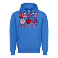 True Royal happy valentine's day paws Zipper Hoodie - OliviaCreatesArt