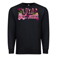 Black Xoxo Hugs And Kisses Valentine's Day Premium Sweatshirt - FaDigitalArtStudio