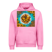 Fuchsia Pink Monarch Butterfly Sunflower Urban Hoodie - LillyAllenDesigns