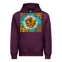 Mauve Wine Monarch Butterfly Sunflower Urban Hoodie - LillyAllenDesigns