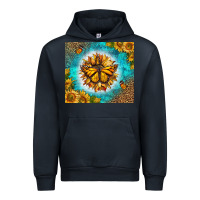 Navy Monarch Butterfly Sunflower Urban Hoodie - LillyAllenDesigns