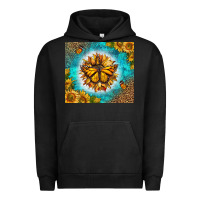 Pigment Black Monarch Butterfly Sunflower Urban Hoodie - LillyAllenDesigns