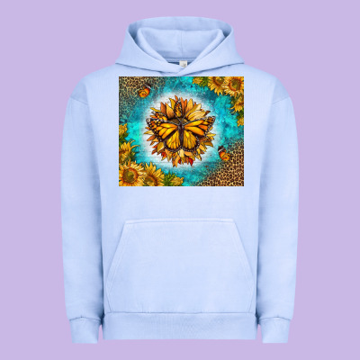 Monarch Butterfly Sunflower Urban Hoodie Designed By Lillyallendesigns
