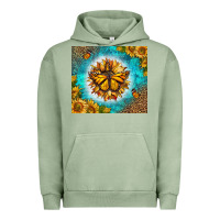 Pigment Oil Green Monarch Butterfly Sunflower Urban Hoodie - LillyAllenDesigns