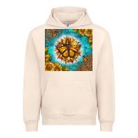 Sandshell Monarch Butterfly Sunflower Urban Hoodie - LillyAllenDesigns