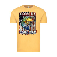 Vintage Mustard Reel Cool Dad Bass 4th of July Vintage Tee - LillyAllenDesigns