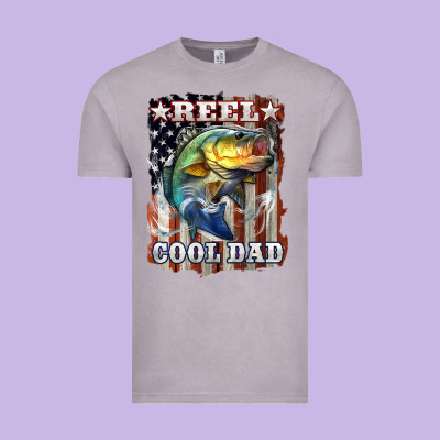 Reel Cool Dad Bass 4th Of July Vintage Tee Designed By Lillyallendesigns