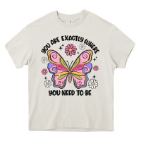 Cream you are exactly where you need to be Heavy Core Tee - MaliasSmallBusiness
