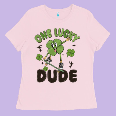 One Lucky Dude Ladies Tee Designed By Maliassmallbusiness