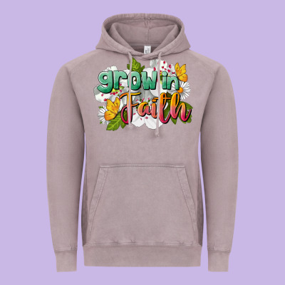 Grow In Faith Vintage Hoodie Designed By Lillyallendesigns