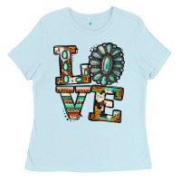 Baby Blue turquoise serape love Ladies Tee - Jasminsmagicworld