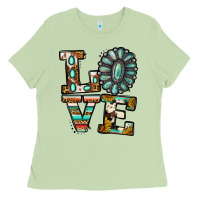Matcha turquoise serape love Ladies Tee - Jasminsmagicworld