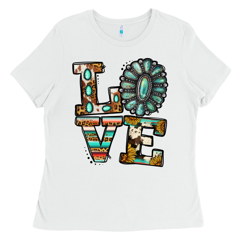 Turquoise Serape Love Ladies Tee by Jasminsmagicworld | Teevron