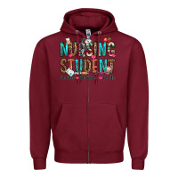 Burgundy nursing student no sleep no money no life Zipper Hoodie - OliviaCreatesArt