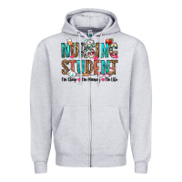 Heather Grey nursing student no sleep no money no life Zipper Hoodie - OliviaCreatesArt