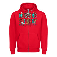 Red nursing student no sleep no money no life Zipper Hoodie - OliviaCreatesArt