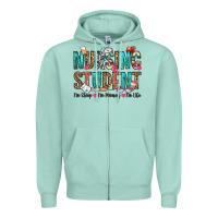 Seafoam nursing student no sleep no money no life Zipper Hoodie - OliviaCreatesArt