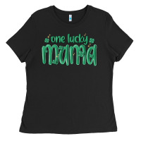 Black one lucky mama Ladies Tee - MaliasSmallBusiness
